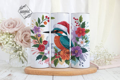 Christmas Kingfisher 20oz Tumbler Wrap Sublimation sassyprint 