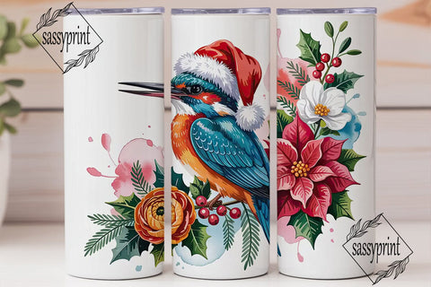 Christmas Kingfisher 20oz Tumbler Wrap Sublimation sassyprint 