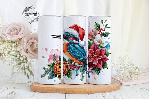 Christmas Kingfisher 20oz Tumbler Wrap Sublimation sassyprint 