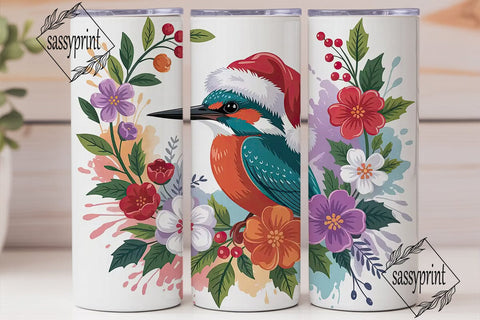 Christmas Kingfisher 20oz Tumbler Wrap Sublimation sassyprint 