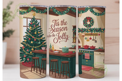 Christmas Kitchen 20oz Tumbler Wrap Sublimation PixelChick 