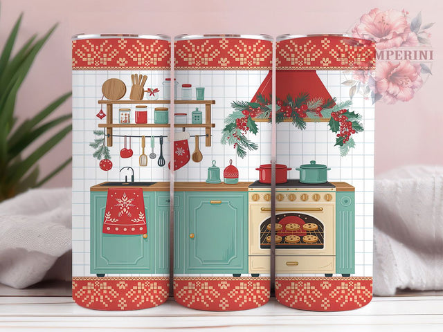 Christmas Kitchen Baking Tumbler, Festive Baking Tumbler, 20Oz Sublimation, Holiday Baking Scene, Gingerbread Kitchen Printable, Cozy Christmas Design, Christmas Baking Art Sublimation Li Zamperini 