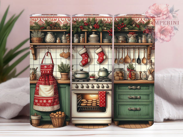 Christmas Kitchen Baking Tumbler, Festive Baking Tumbler, 20Oz Sublimation, Holiday Baking Scene, Gingerbread Kitchen Printable, Cozy Christmas Design, Christmas Baking Art Sublimation Li Zamperini 