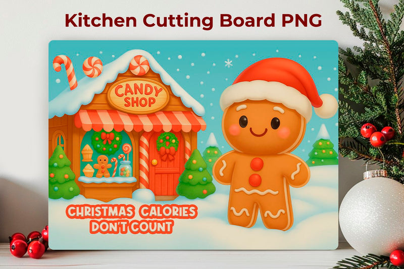 Christmas Kitchen Cutting Board PNG Sublimation KMarinaDesign 