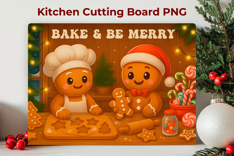 Christmas Kitchen Cutting Board PNG Sublimation KMarinaDesign 