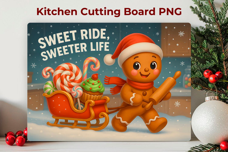 Christmas Kitchen Cutting Board PNG Sublimation KMarinaDesign 