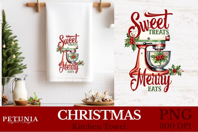 Christmas Kitchen Towel | Christmas Sublimation Designs Sublimation Petunia Digital Design 