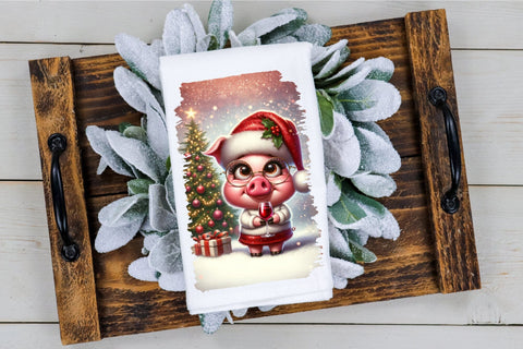 Christmas Kitchen Towel Sublimation Bundle, Funny Animals Sublimation OrangeBrushStudio 