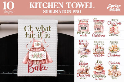 Christmas Kitchen Towel Sublimation Bundle Sublimation Carla C Designs 