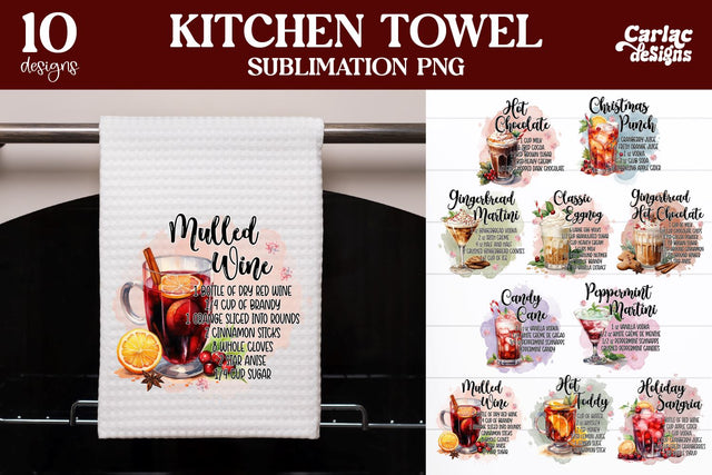 Christmas Kitchen Towel Sublimation Bundle Sublimation Carla C Designs 
