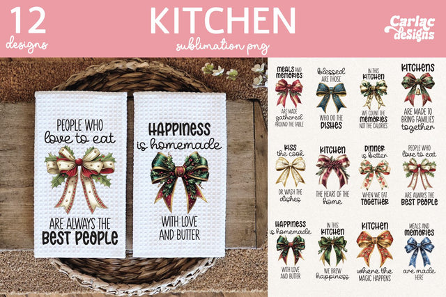 Christmas Kitchen Towel Sublimation Bundle Sublimation Carla C Designs 