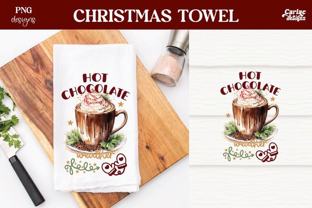 Christmas Kitchen Towel Sublimation Sublimation Carla C Designs 