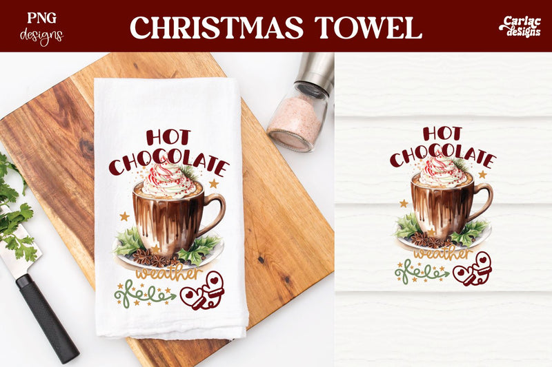 Christmas Kitchen Towel Sublimation Sublimation Carla C Designs 