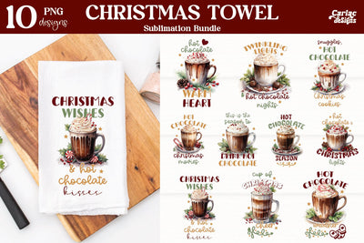 Christmas Kitchen Towel Sublimation Sublimation Carla C Designs 