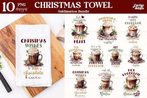 Christmas Kitchen Towel Sublimation Sublimation Carla C Designs 