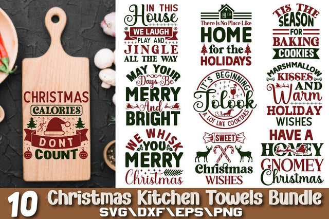 Christmas Kitchen Towels Svg Bundle SVG Angelina750 