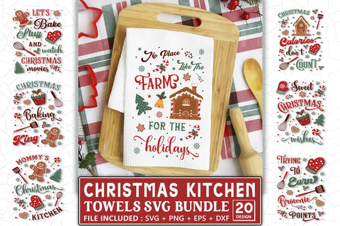 Christmas Kitchen Towels SVG Bundle SVG Shetara Begum 