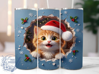 Christmas Kitten 20oz Tumbler, Christmas Kitten, Kitten Tumbler, Christmas Cat, Cat Tumbler Wrap, Kitten Wrap PNG, Holiday Kitten, 20oz Tumbler Wrap Sublimation ToriDesigns 