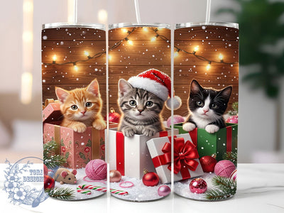Christmas Kittens 20oz Tumbler, Christmas Kittens, Kitten Tumbler, Christmas Kitten, Kitten Tumbler PNG, Christmas Cat PNG, Kitten Wrap PNG, Holiday Kittens Sublimation ToriDesigns 