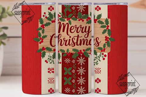 Christmas Knit Tumbler Wrap 20oz Sublimation sassyprint 