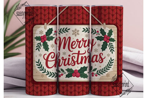 Christmas Knit Tumbler Wrap 20oz Sublimation sassyprint 