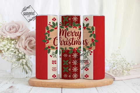 Christmas Knit Tumbler Wrap 20oz Sublimation sassyprint 