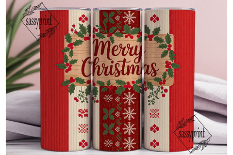 Christmas Knit Tumbler Wrap 20oz Sublimation sassyprint 