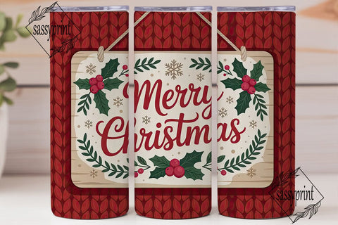 Christmas Knit Tumbler Wrap 20oz Sublimation sassyprint 