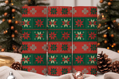 Christmas Knit Tumbler Wrap Sublimation DesignSVG 