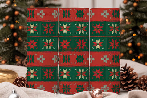 Christmas Knit Tumbler Wrap Sublimation DesignSVG 