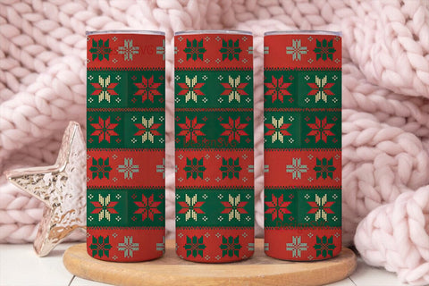 Christmas Knit Tumbler Wrap Sublimation DesignSVG 