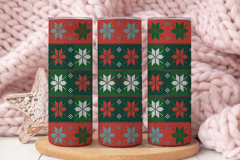Christmas Knit Tumbler Wrap Sublimation DesignSVG 