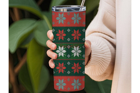 Christmas Knit Tumbler Wrap Sublimation DesignSVG 
