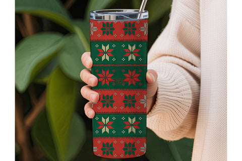 Christmas Knit Tumbler Wrap Sublimation DesignSVG 