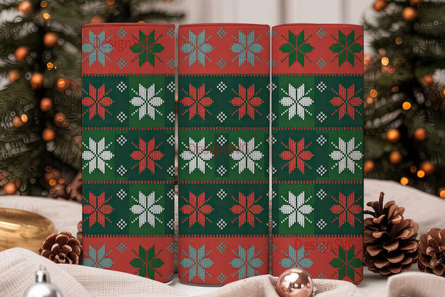 Christmas Knit Tumbler Wrap Sublimation DesignSVG 