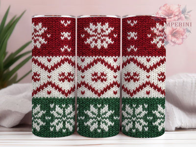 Christmas Knitted Snowflake 20oz Tumbler, Knitted Snowflake, Snowflake Tumbler Wrap, Knit Snowflake PNG, 20oz Tumbler Wrap, Festive Knit Wrap, Cozy Winter Tumbler, Christmas Knit PNG Sublimation Li Zamperini 