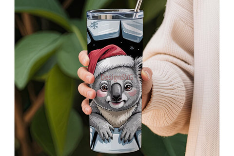 Christmas Koala 20oz Tumbler Wrap Sublimation DesignSVG 