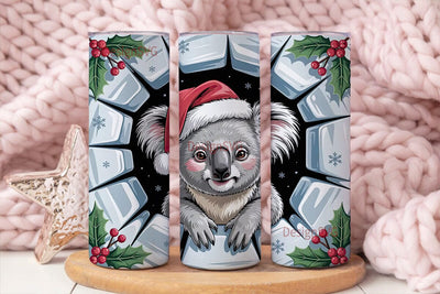 Christmas Koala 20oz Tumbler Wrap Sublimation DesignSVG 