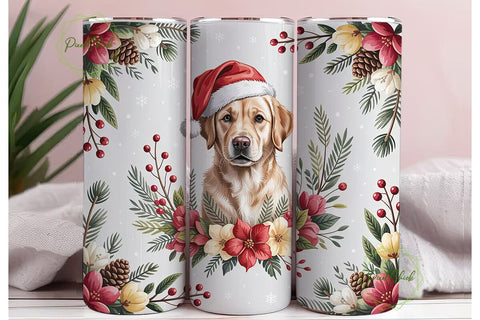 Christmas Labrador 20oz Tumbler Wrap Sublimation PixelChick 