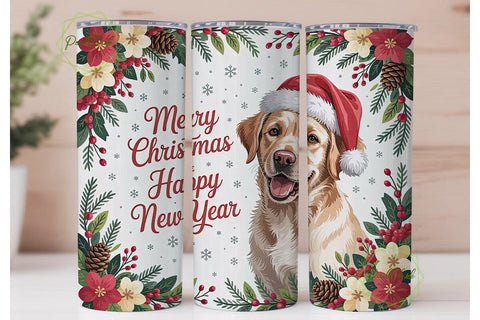 Christmas Labrador 20oz Tumbler Wrap Sublimation PixelChick 