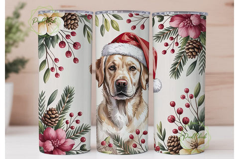 Christmas Labrador 20oz Tumbler Wrap Sublimation PixelChick 