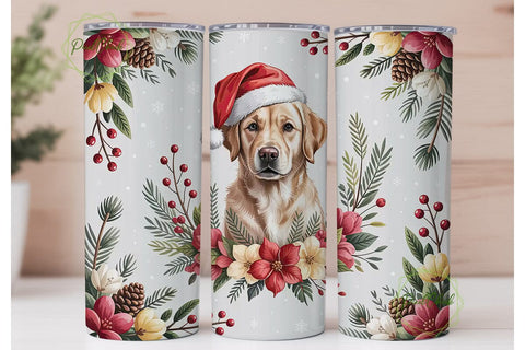 Christmas Labrador 20oz Tumbler Wrap Sublimation PixelChick 