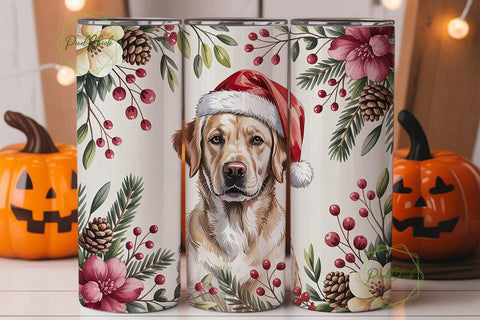 Christmas Labrador 20oz Tumbler Wrap Sublimation PixelChick 