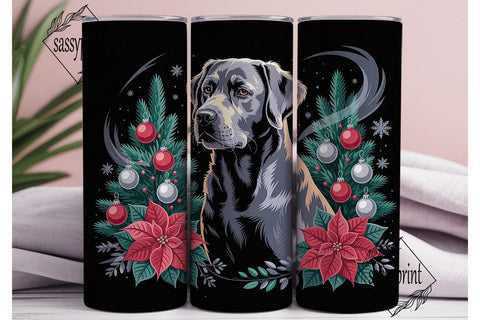Christmas Labrador 20oz Tumbler Wrap Sublimation sassyprint 
