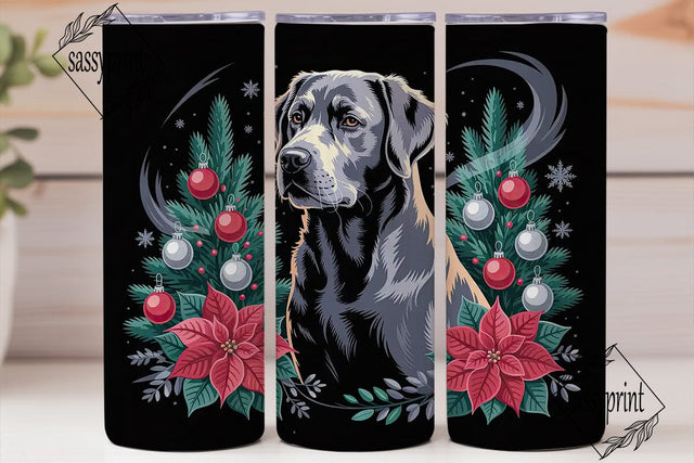 Christmas Labrador 20oz Tumbler Wrap Sublimation sassyprint 