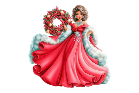 Christmas Lady PNG Clipart Sublimation SVGArt 