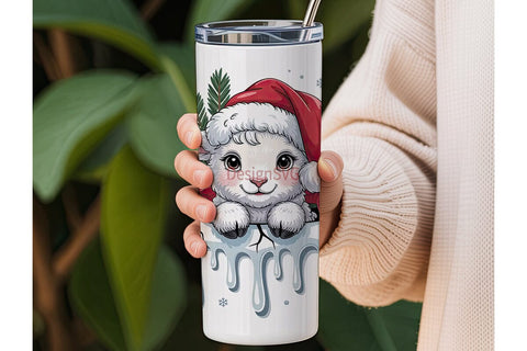 Christmas Lamb 20oz Tumbler Wrap Sublimation DesignSVG 