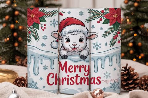 Christmas Lamb 20oz Tumbler Wrap Sublimation DesignSVG 