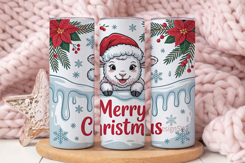 Christmas Lamb 20oz Tumbler Wrap Sublimation DesignSVG 