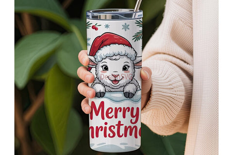 Christmas Lamb 20oz Tumbler Wrap Sublimation DesignSVG 